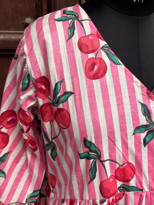 Cherry Blossom Stripe Dress 🍒🌸