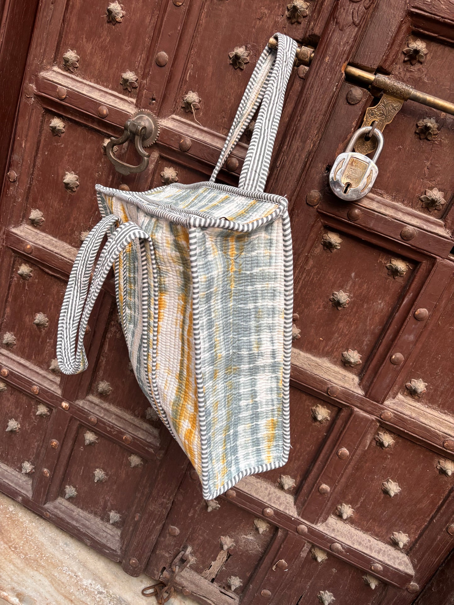 Tie die print tote bag