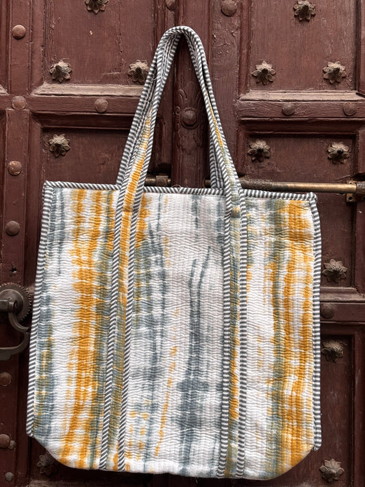 Tie die print tote bag