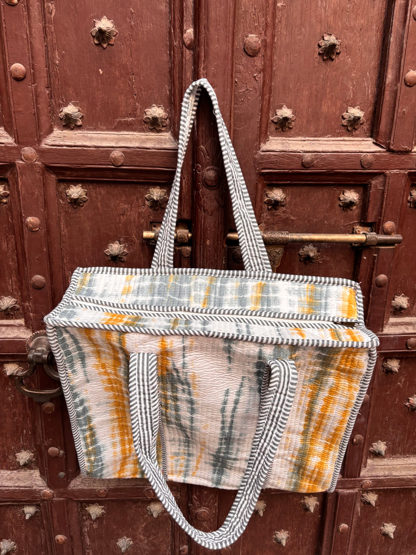 Tie die print tote bag